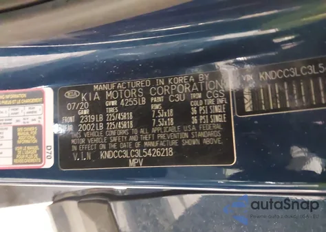 2020 Kia Niro Touring from USA, damaged, VIN KNDCC3LC3L5426218